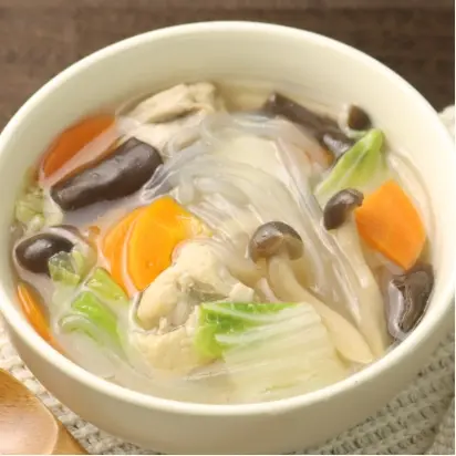 ほっと糀だしの鶏春雨スープ